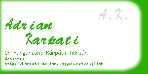 adrian karpati business card